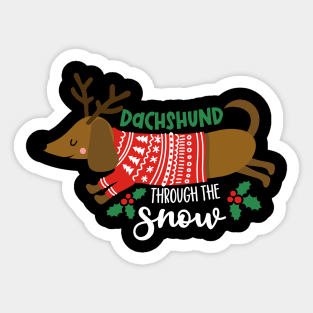 Dachshund through the snow Sticker